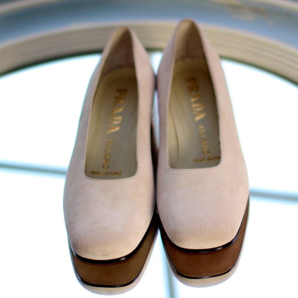 Prada Nude Camoscio Vaniglia/Vanilla Suede NEW - Picture 2 of 8
